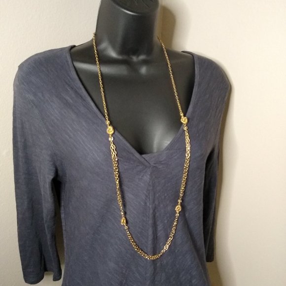 Vintage Decorative Long Metal Chain Necklace 40 Inches - Picture 2 of 14